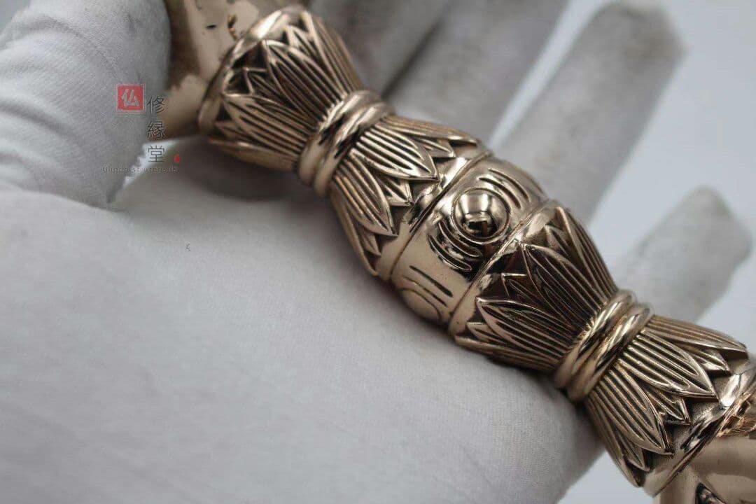 【修縁堂】仏教法具 真言宗 五鈷杵 金剛杵 増運 真鍮製 vajra 22cm