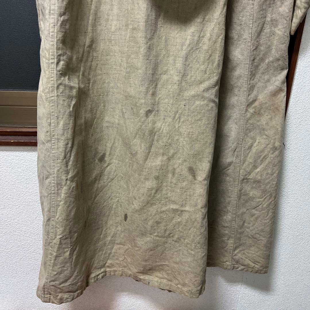 20s 30s french vintage リネン ダスターコート チンスト
