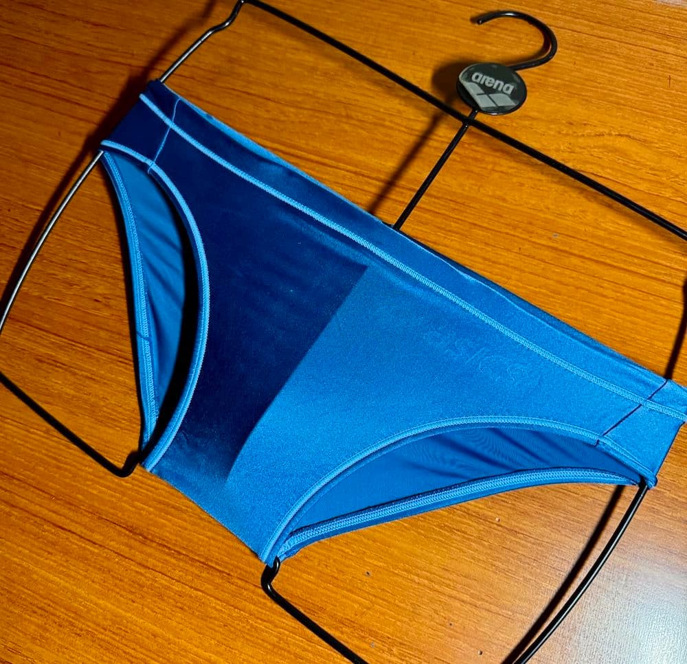 【美品】asics 初期スプラッシャー 超光沢 スカイブルー 競パン ハイドロ