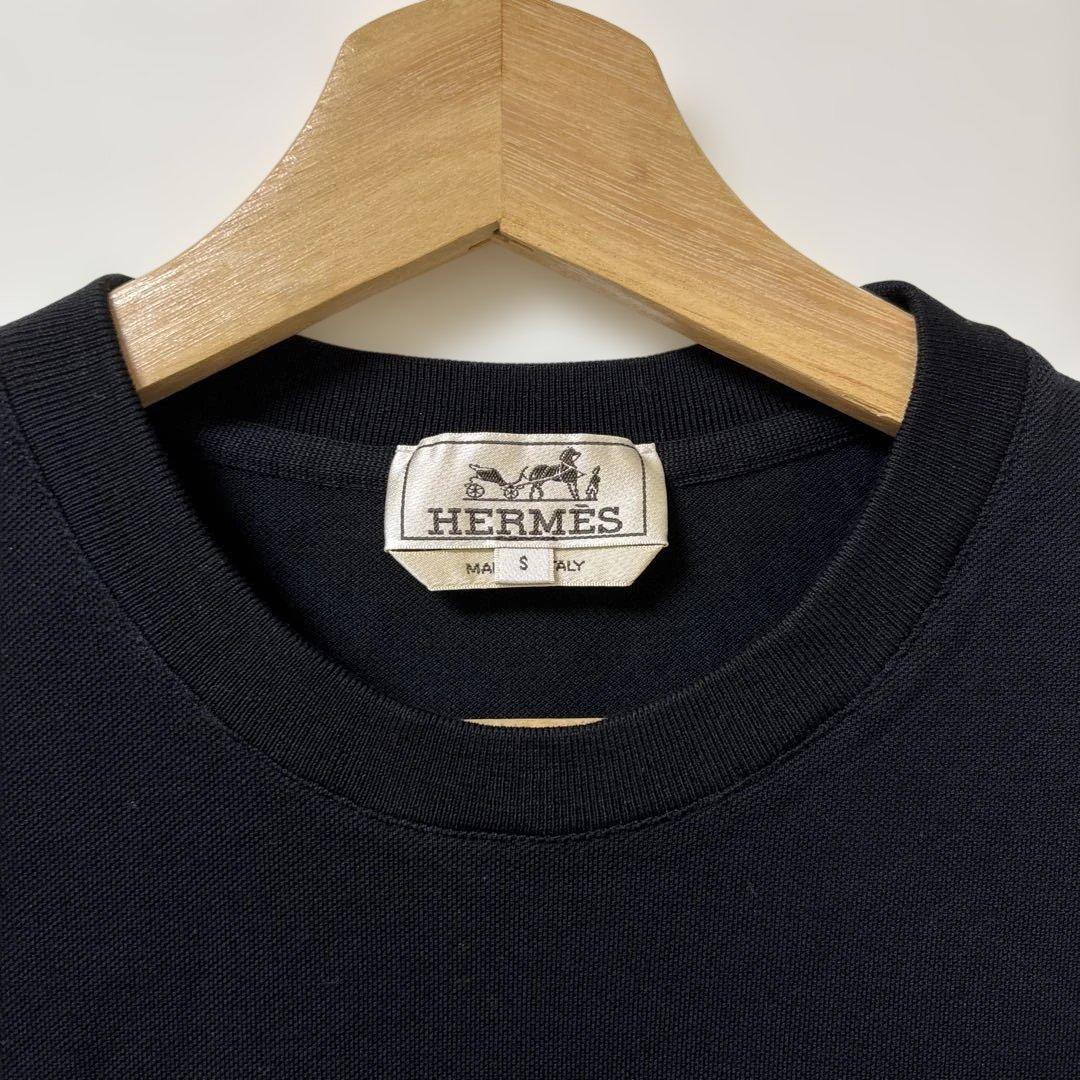 未使用級 HERMES エルメス 半袖Tシャツ ポケットHロゴ 黒 Sサイズ