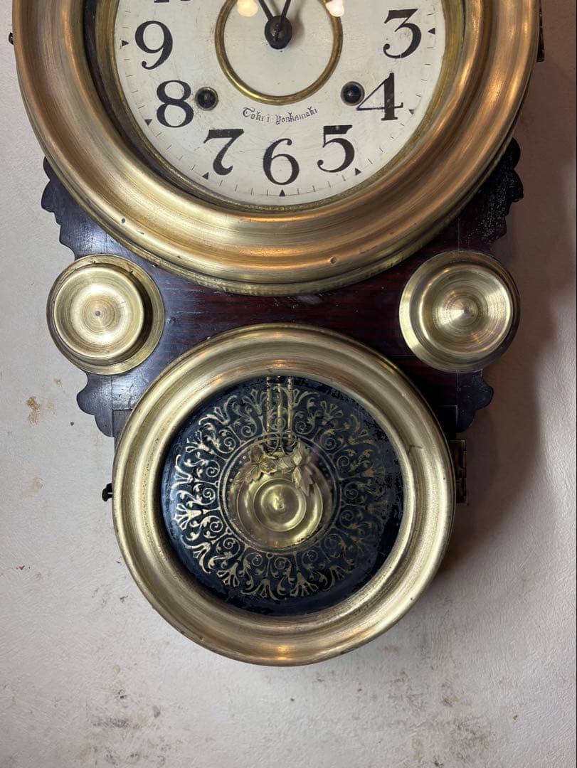 四つ丸　だるま時計　柱時計　古時計　振り子　レトロ　ゼンマイ　ボンボン　精工舎