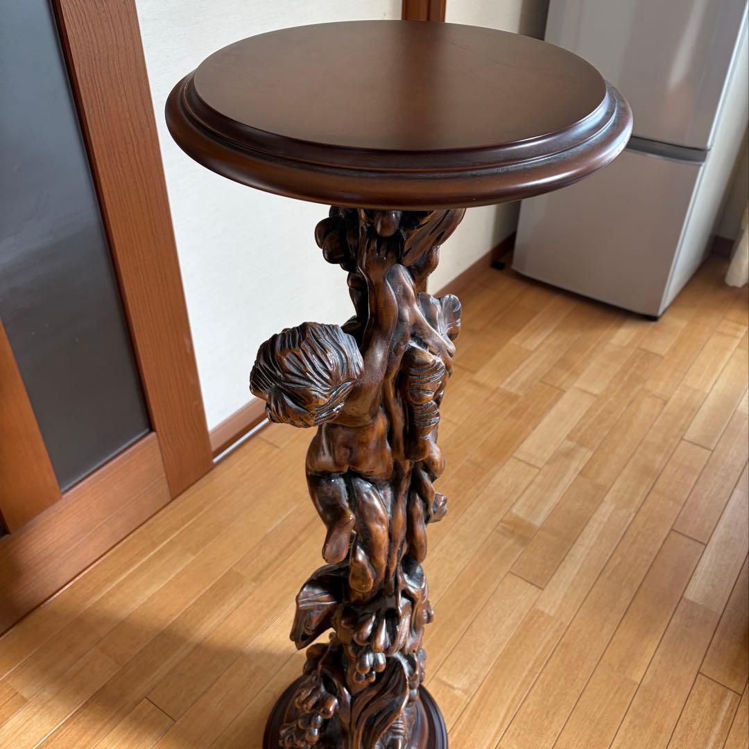 ○*○様 昭和アンティーク木製花台テーブル 約106cm