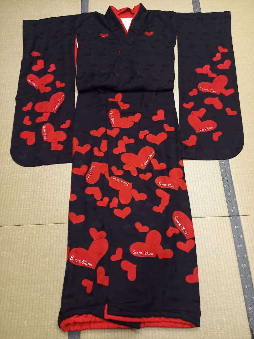 【値下げ】黒引き振袖一式　シェーナドゥーノ　神田うの　ハート柄　花嫁衣装　振袖