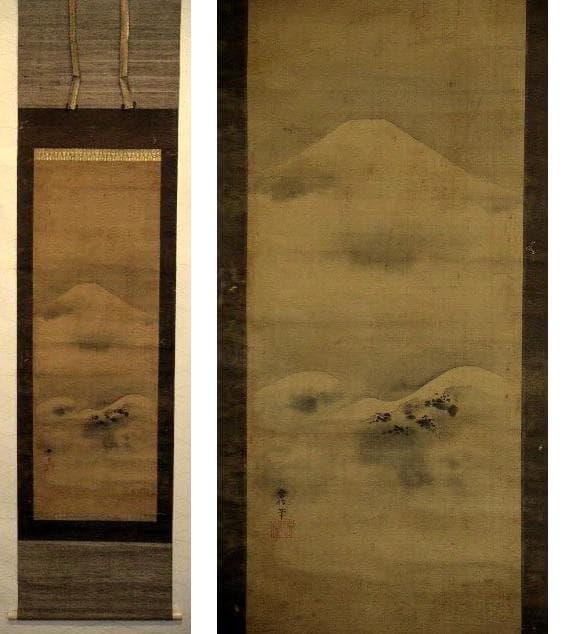 ♥掛軸　模写　 常信 　桐箱付き　掛け軸　骨董品