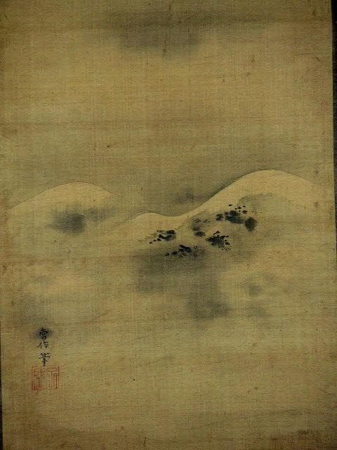 ♥掛軸　模写　 常信 　桐箱付き　掛け軸　骨董品