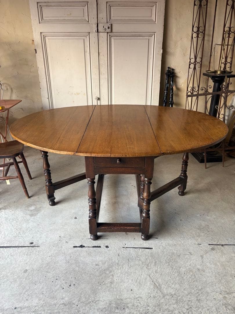 ゲートレッグテーブル/ラージ/オークバタフライテーブル