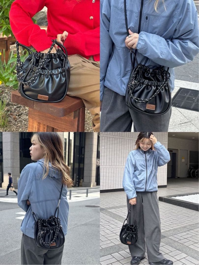 CPCM FUKA'S企画　PUパラコードギャザーミニショルダーバッグ ブラック