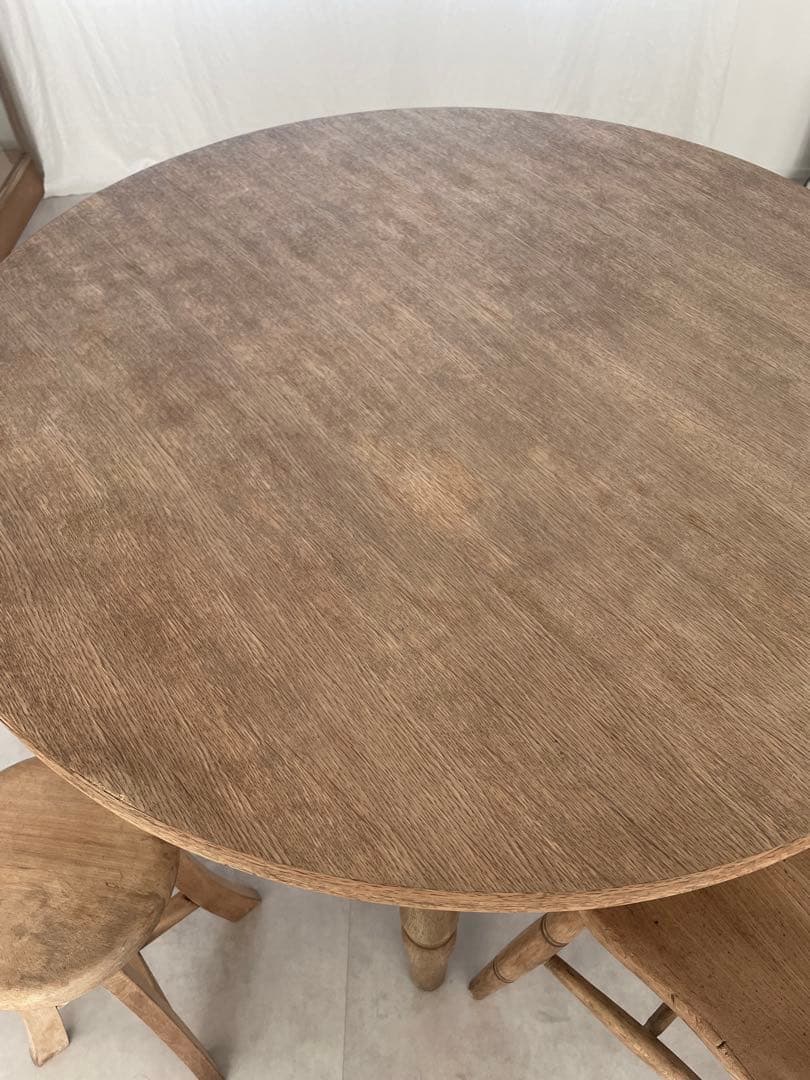 アンティーク ダイニングテーブル 剥離加工 丸テーブル ラウンドテーブル