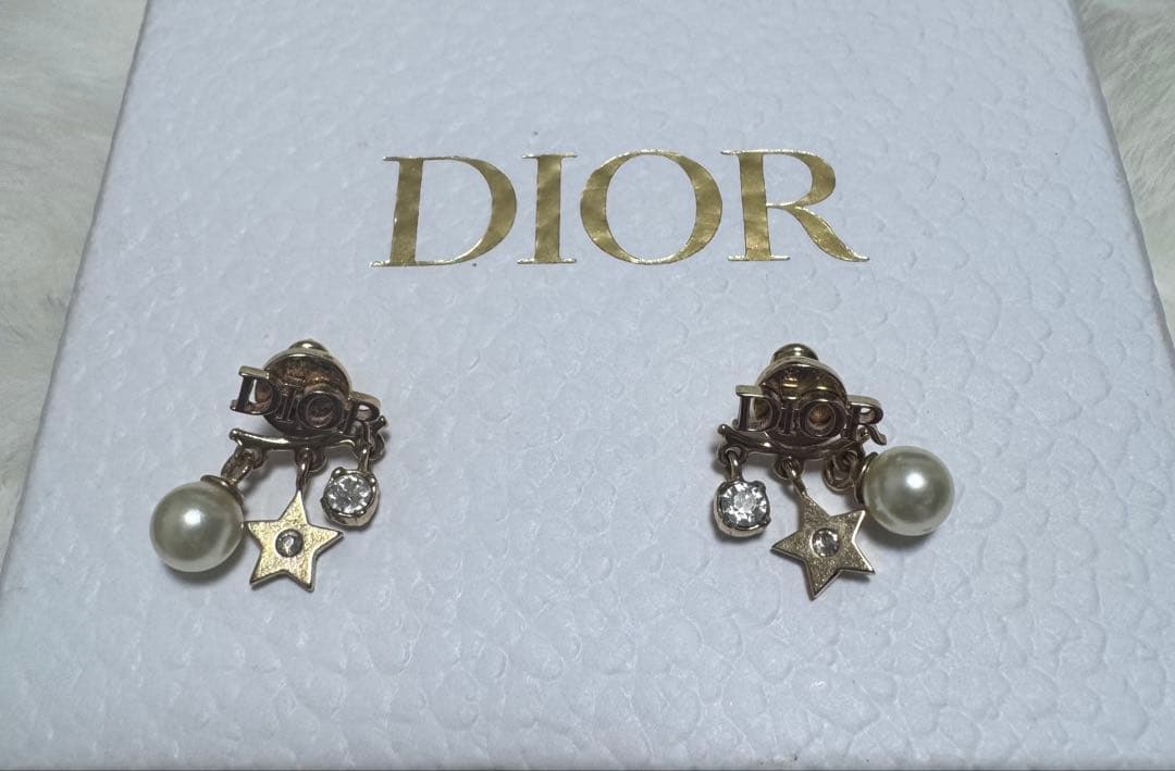 Dior ゴールド 星 パール ピアス