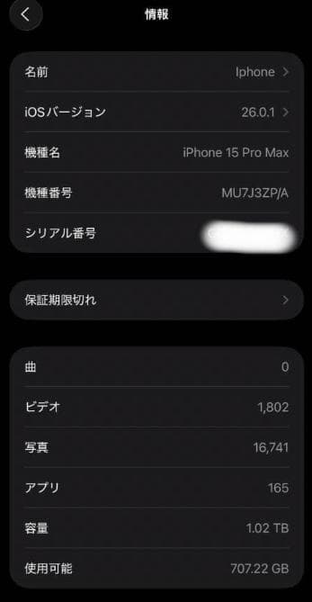 iPhone15 Pro Max 1TB ナチュラルチタニウム 海外版