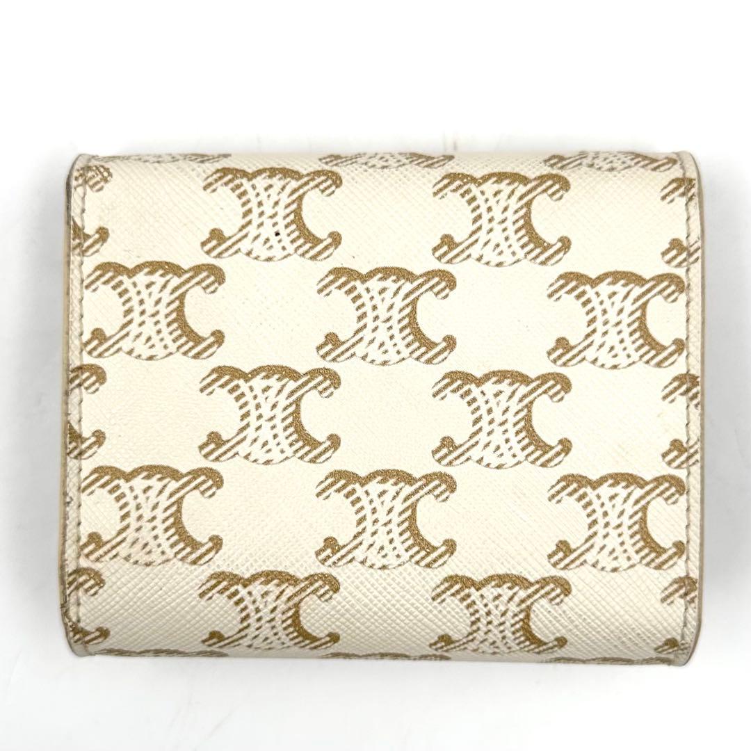 《極美品》現行CELINE トリオンフ レザー スモールウォレット 三つ折り財布