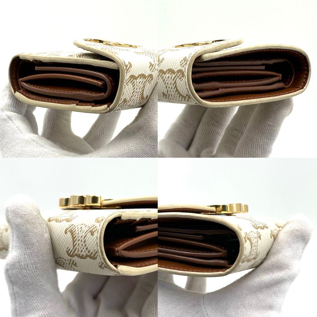 《極美品》現行CELINE トリオンフ レザー スモールウォレット 三つ折り財布