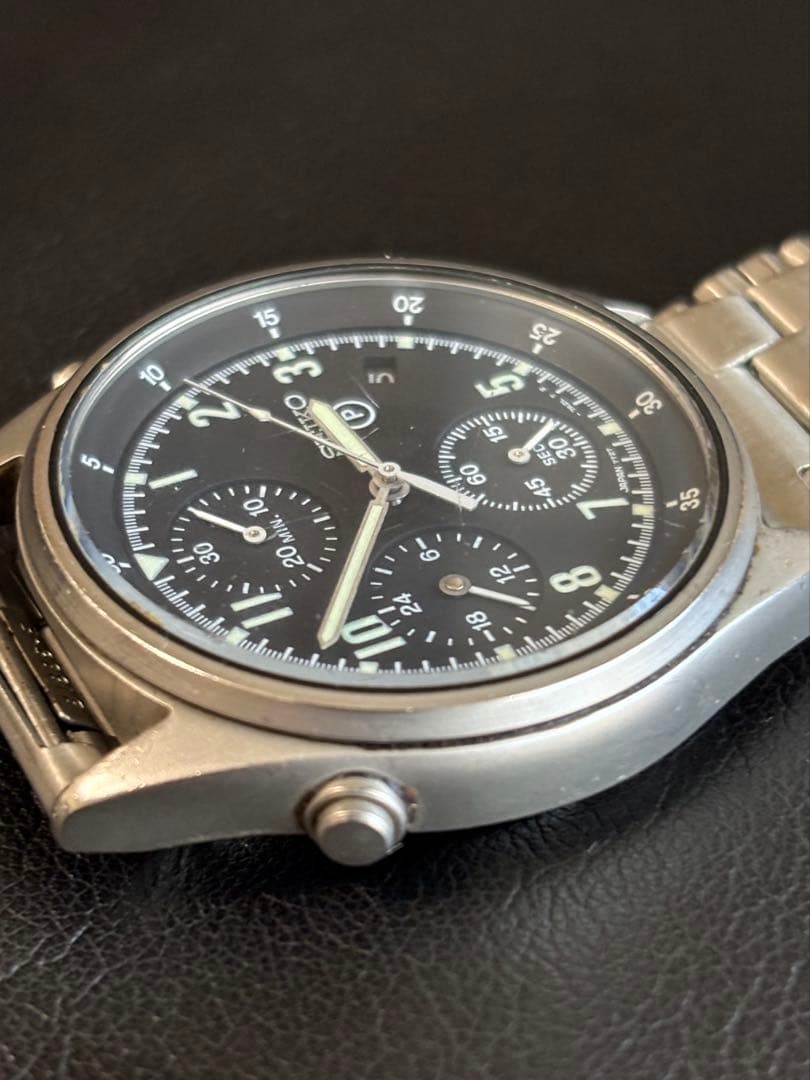 希少 SEIKO セイコー ミリタリー クロノグラフ 稼動品