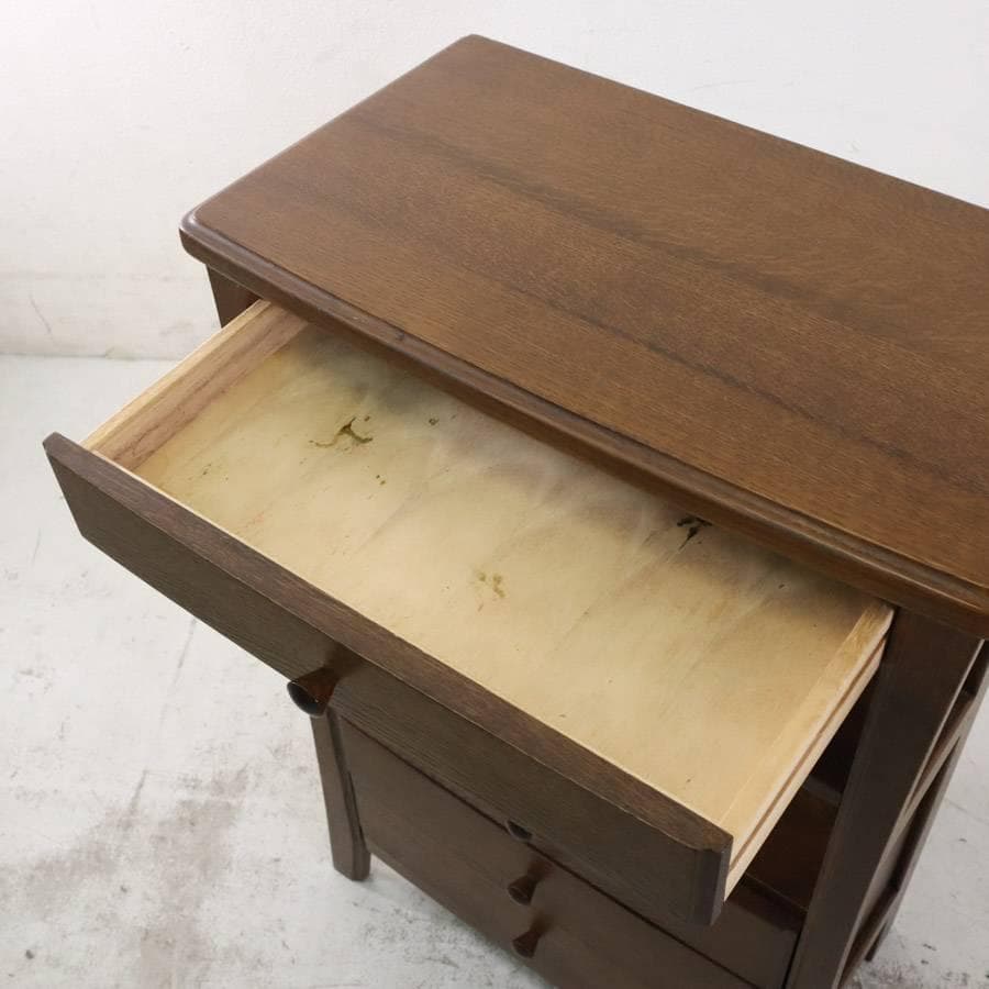 IDC大塚取扱 起立木工 リード ナラ材 サイドテーブル 電話台 FAX台 花台