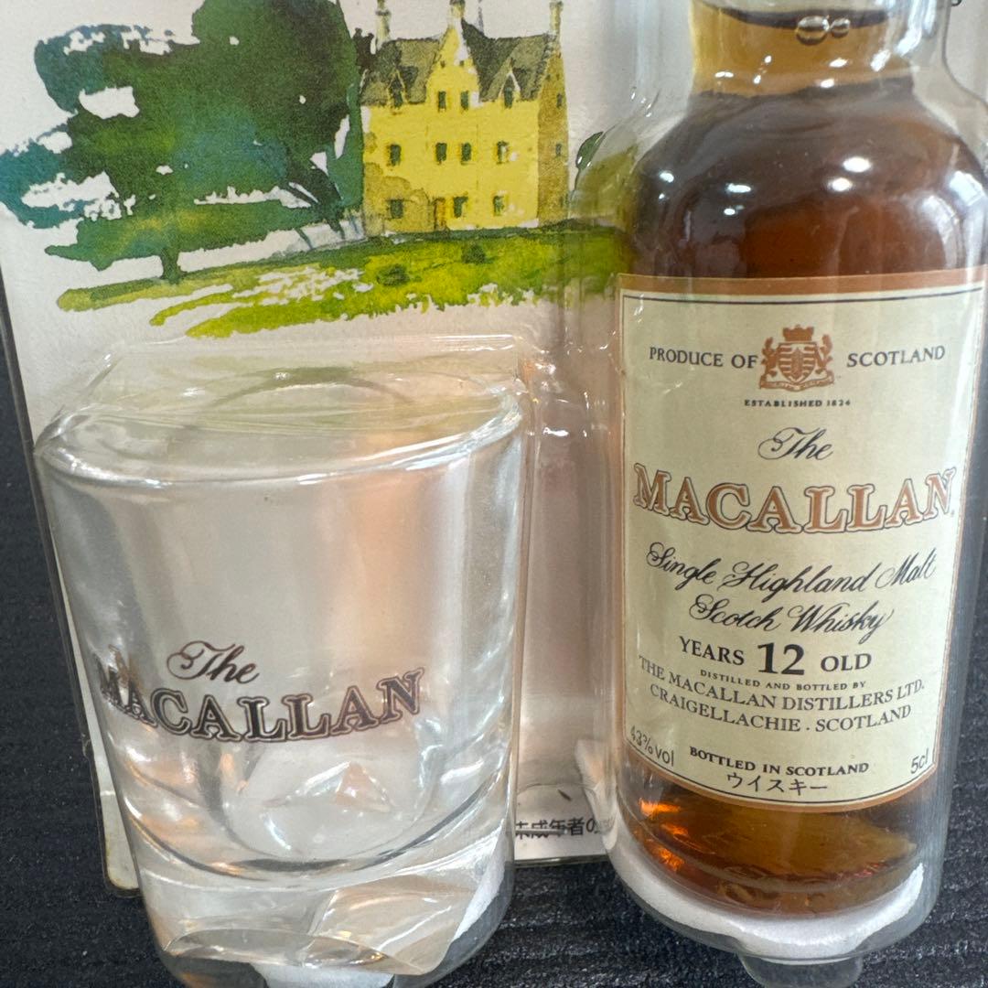 MACALLAN マッカラン 12年 ミニボトル　ショットグラス付き