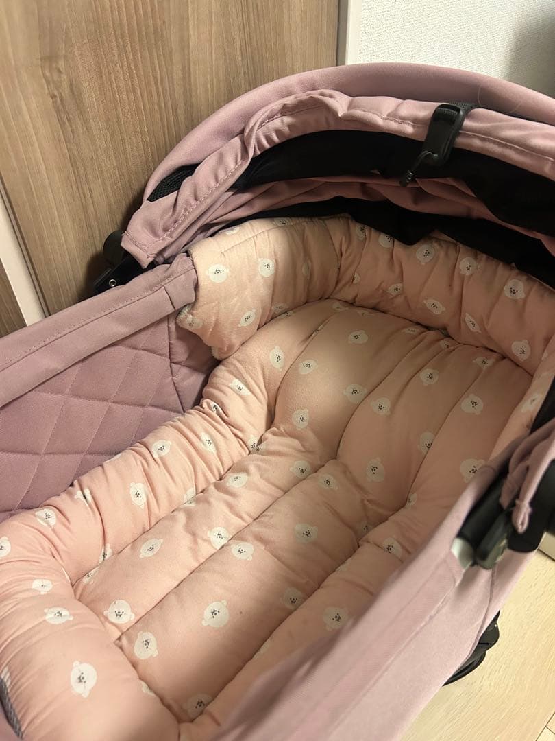 AIR BUGGY wizX チェリーピンク レインカバー、クッション付き