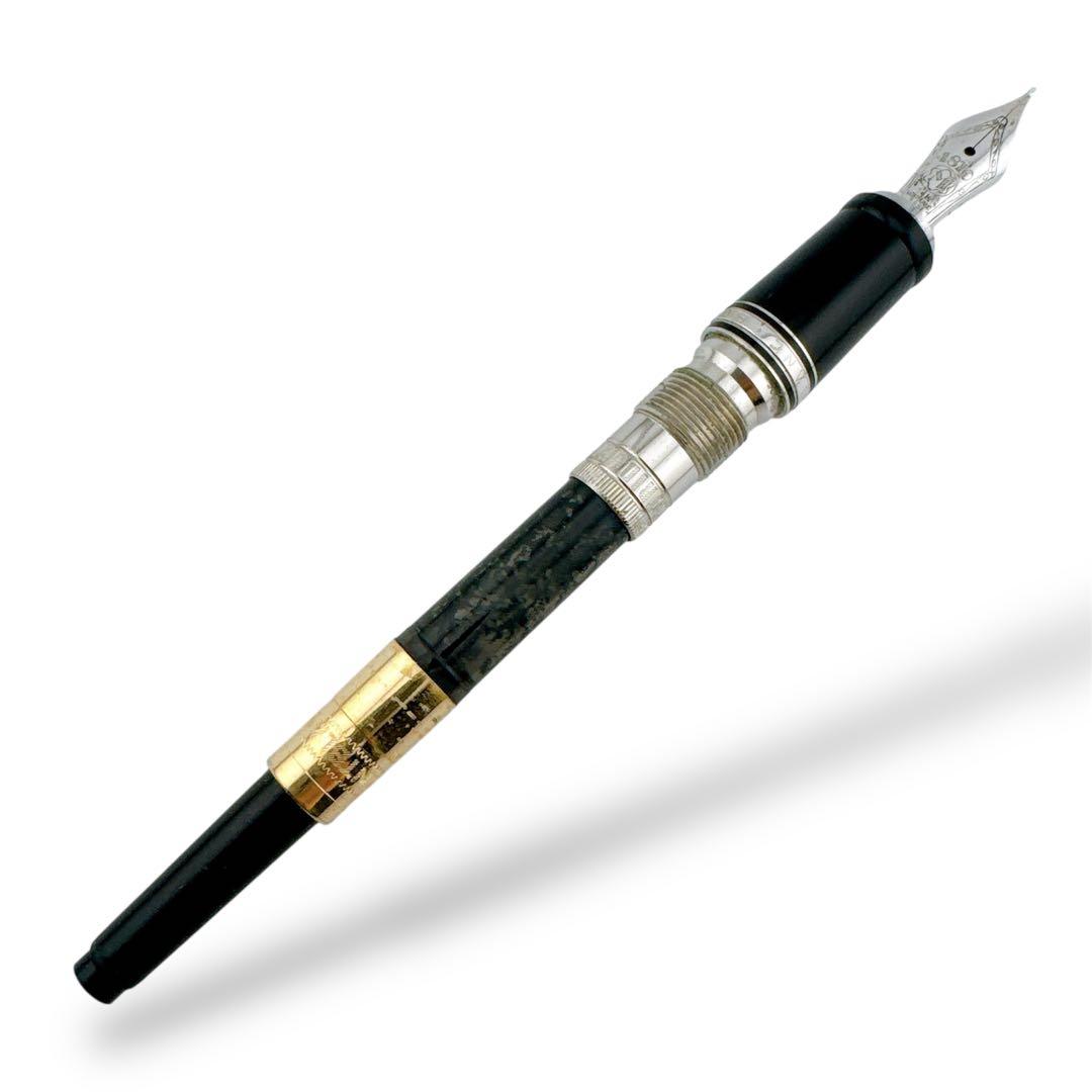 モンブラン ボエム 万年筆 ペン先14K ブラック シルバー インクなし