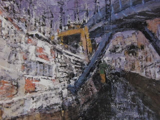 大津通臣、【線路】、希少な額装用画集より、新品額装付