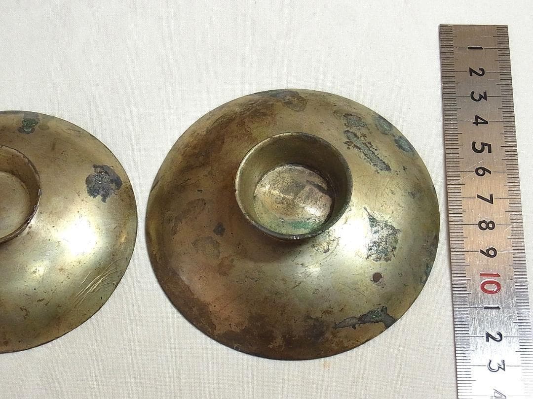 4》【希少】旧日本軍 明治期 日清戦争 勝利記念 金属製軍杯 2点セット レトロ