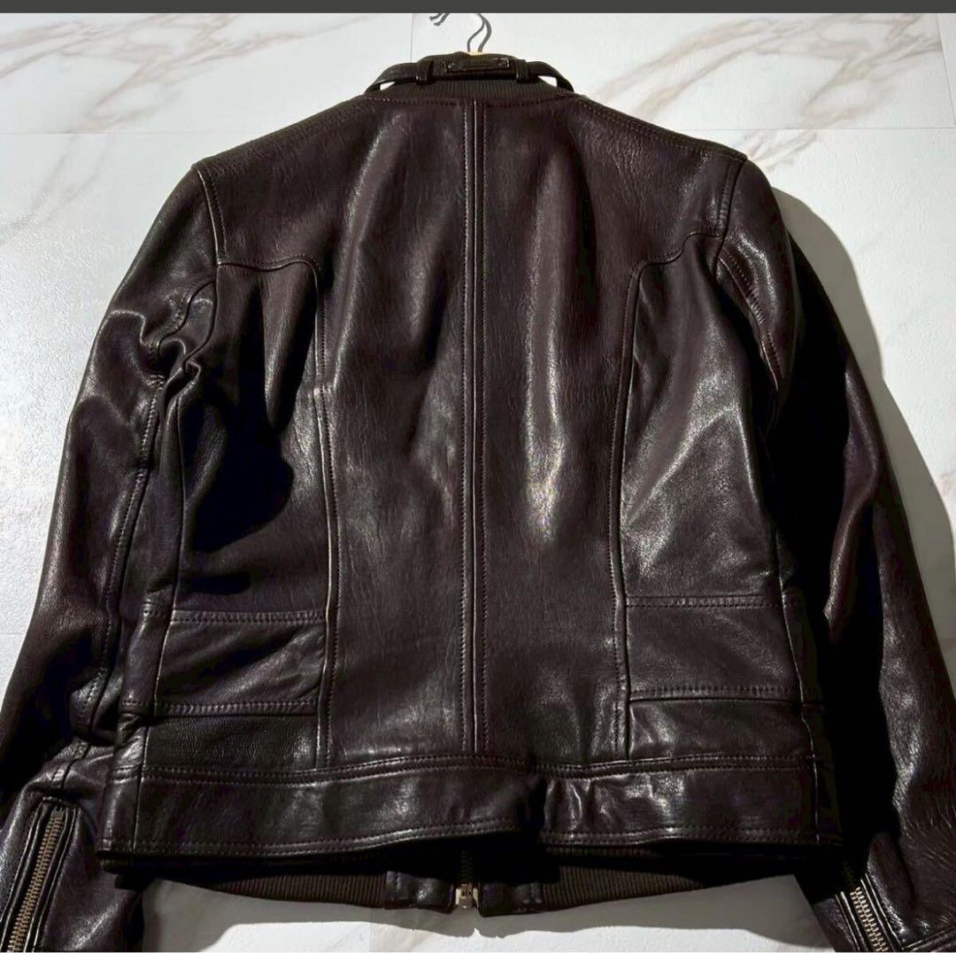 未使用級◆現行モデル D&G シングル ライダース レザー ジャケット L相当
