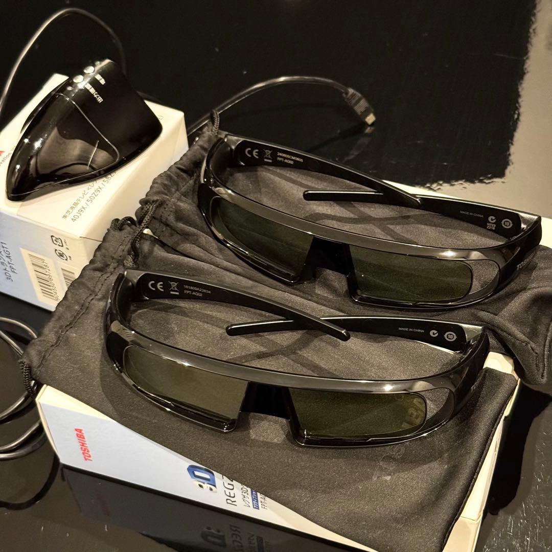 東芝 レグザ用 3D トランスミッター 1台 & グラス 2台