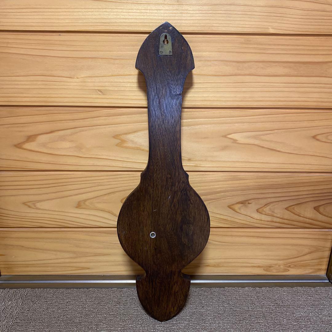 舶来品　アンティークバロメーター　重厚な木彫りの気圧計