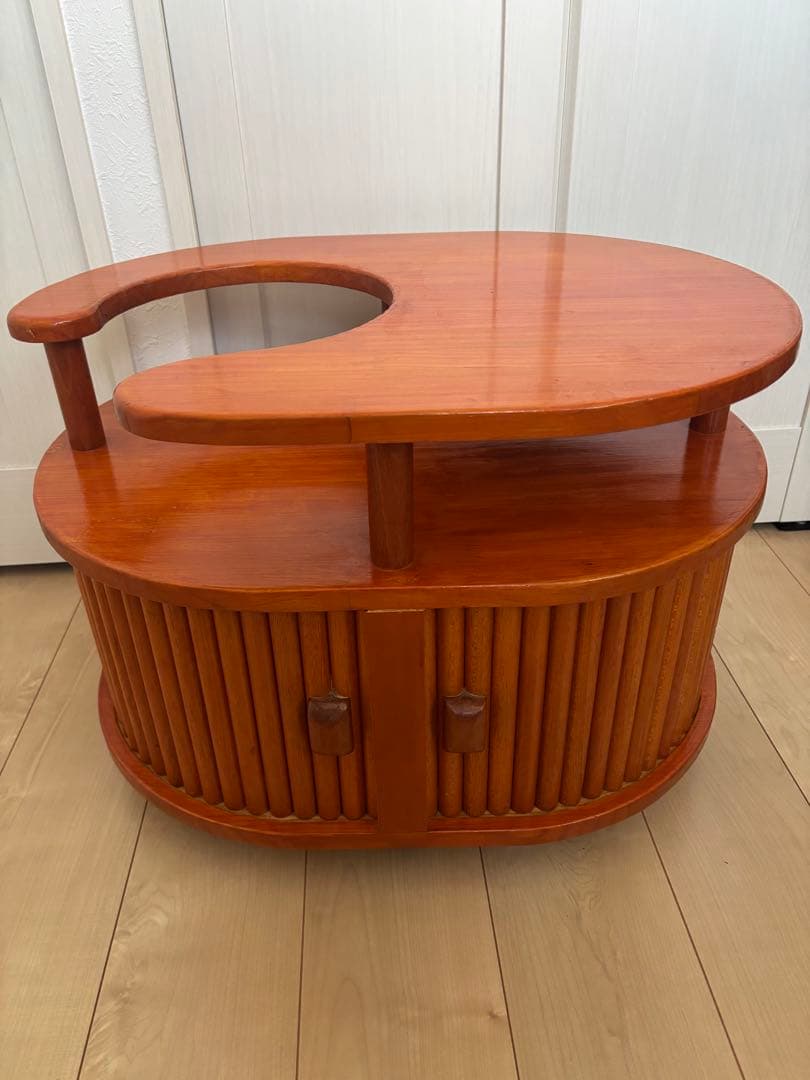 【希少】日光杉並木デザイン 木製ポットワゴン