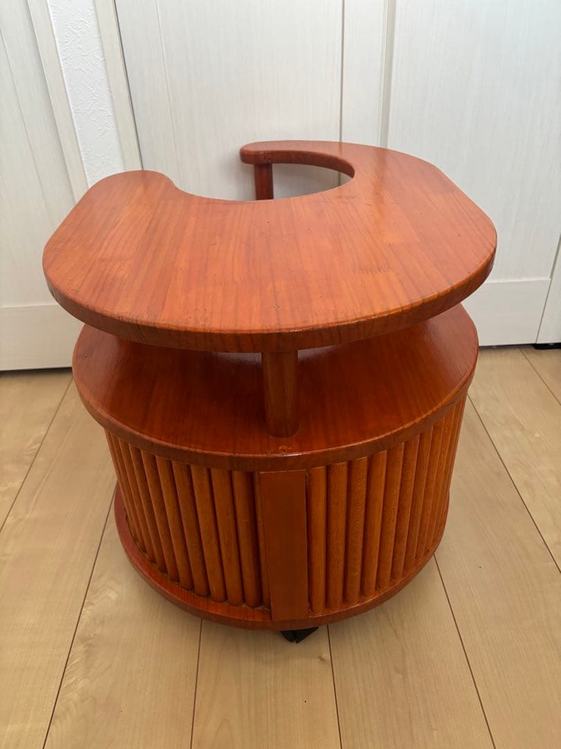 【希少】日光杉並木デザイン 木製ポットワゴン