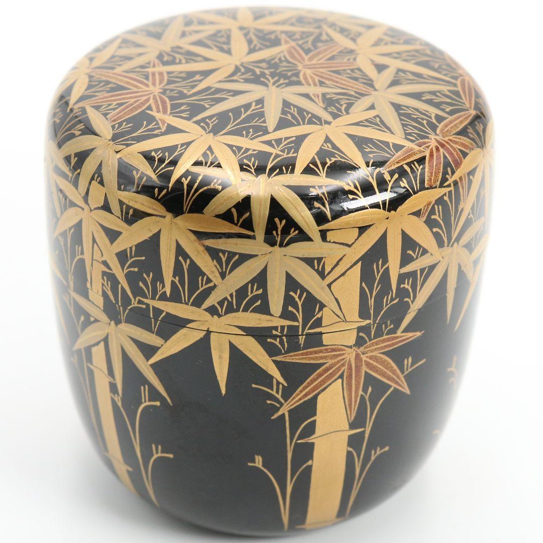 吉田祥雲作 総竹林蒔絵 大棗 茶道具 共箱　V925