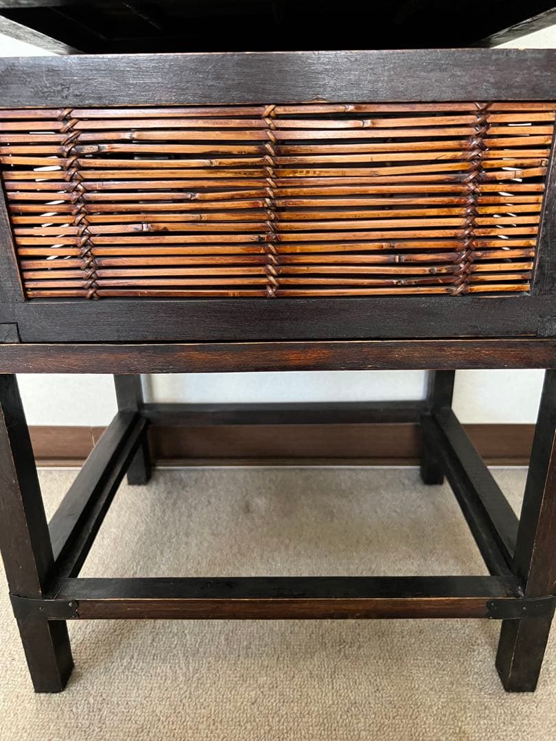 アジアン 竹 木製 チェスト 引き出し4段 ダークブラウン バリ インドネシア