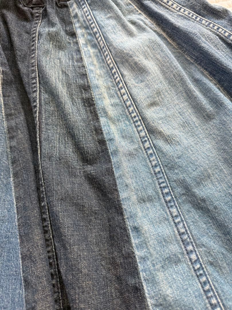 双子可♡美品♡denim dungaree ダメージデニムスカート
