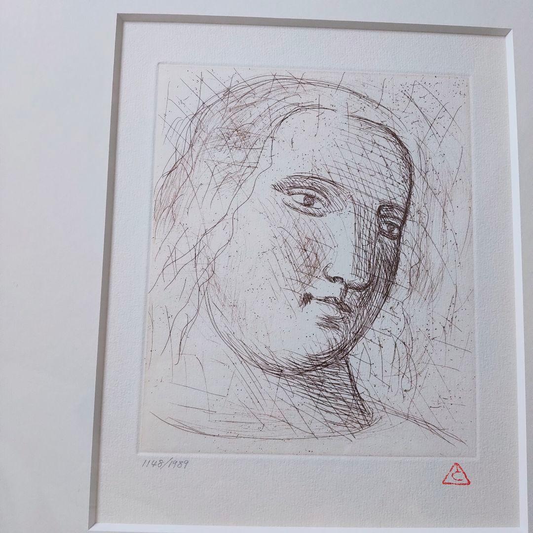 有本利夫 銅版画 「男の顔」オリジナル 限定版