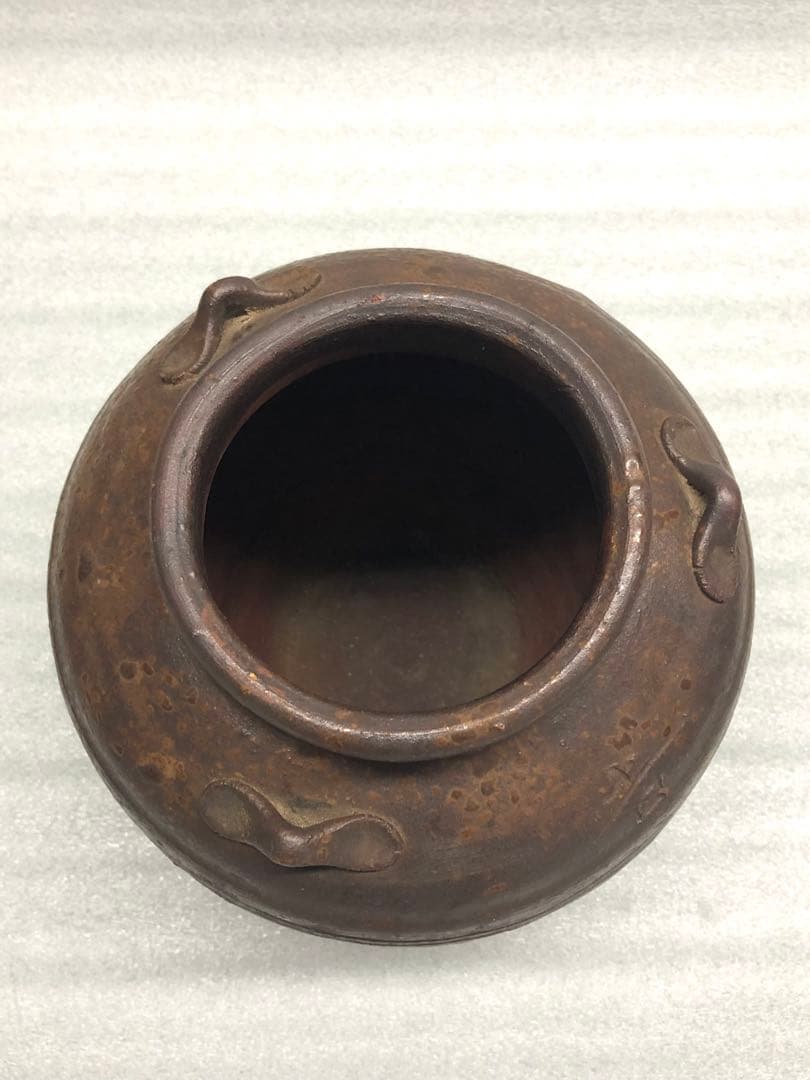 古備前　三耳壺　備前焼　古美術