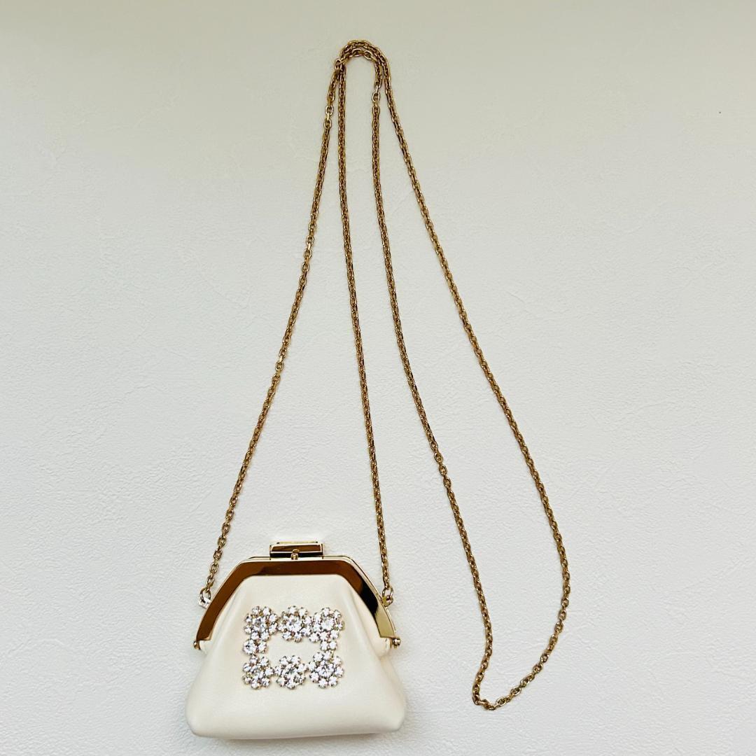 レア　ロジェヴィヴィエ ケース　がま口　チェーン　財布　レザー　コンパクト