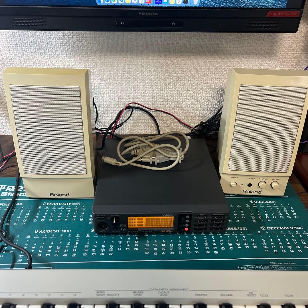 値下Roland SC-88VL GS音源モジュール とモニタースピーカーセット