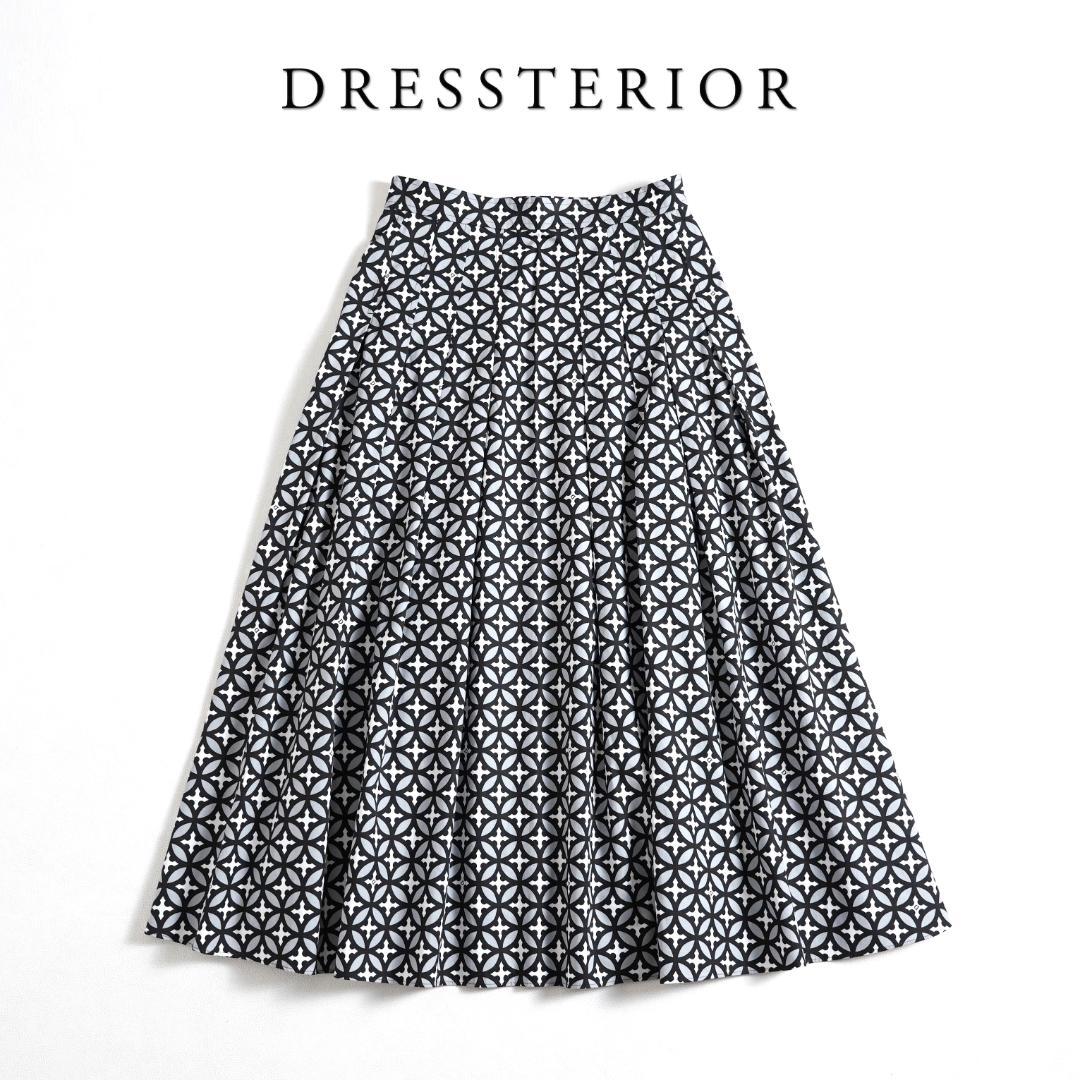 281t*美品 ドレステリア コットン オーバーラップサークルプリントスカート.