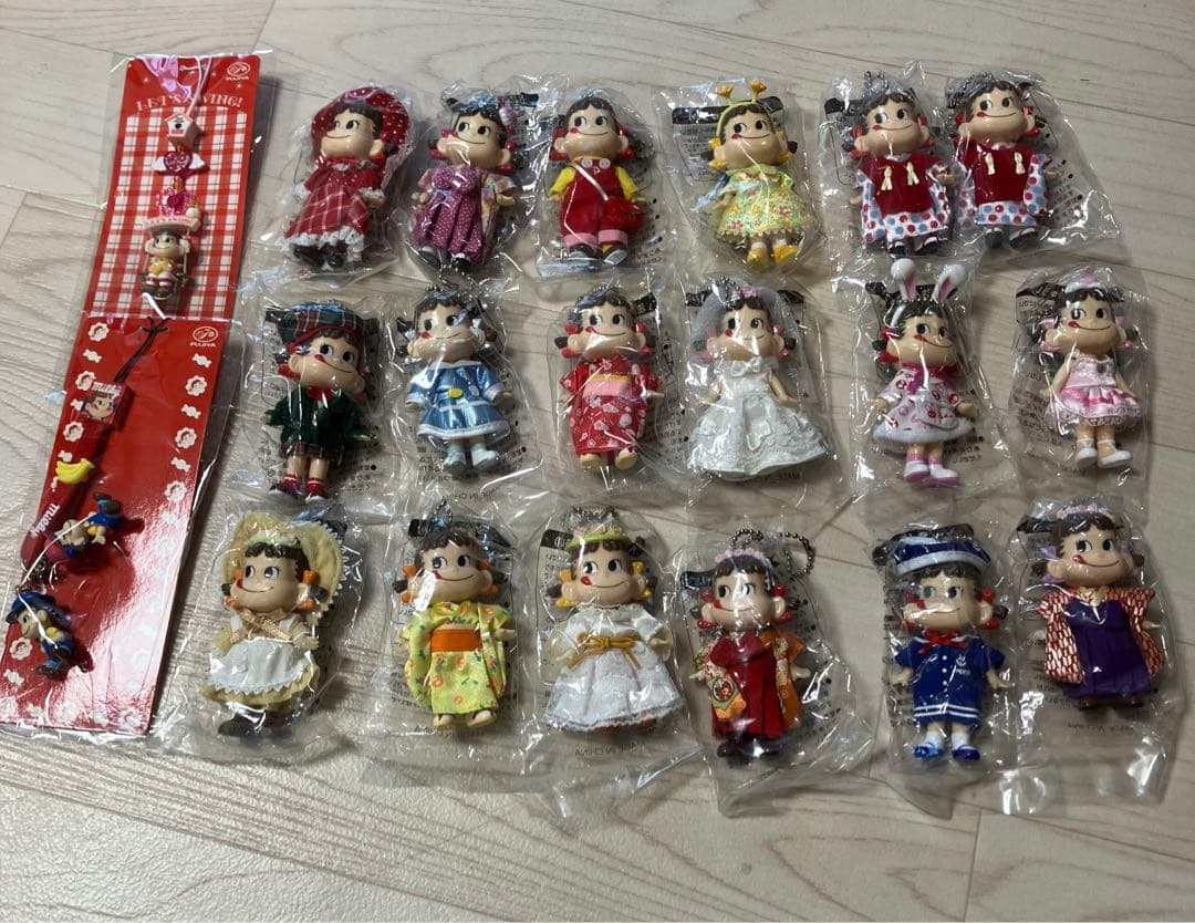 セット　ペコちゃん　ぽこちゃん　50周年　フィギュア　人形　缶　カン　不二家