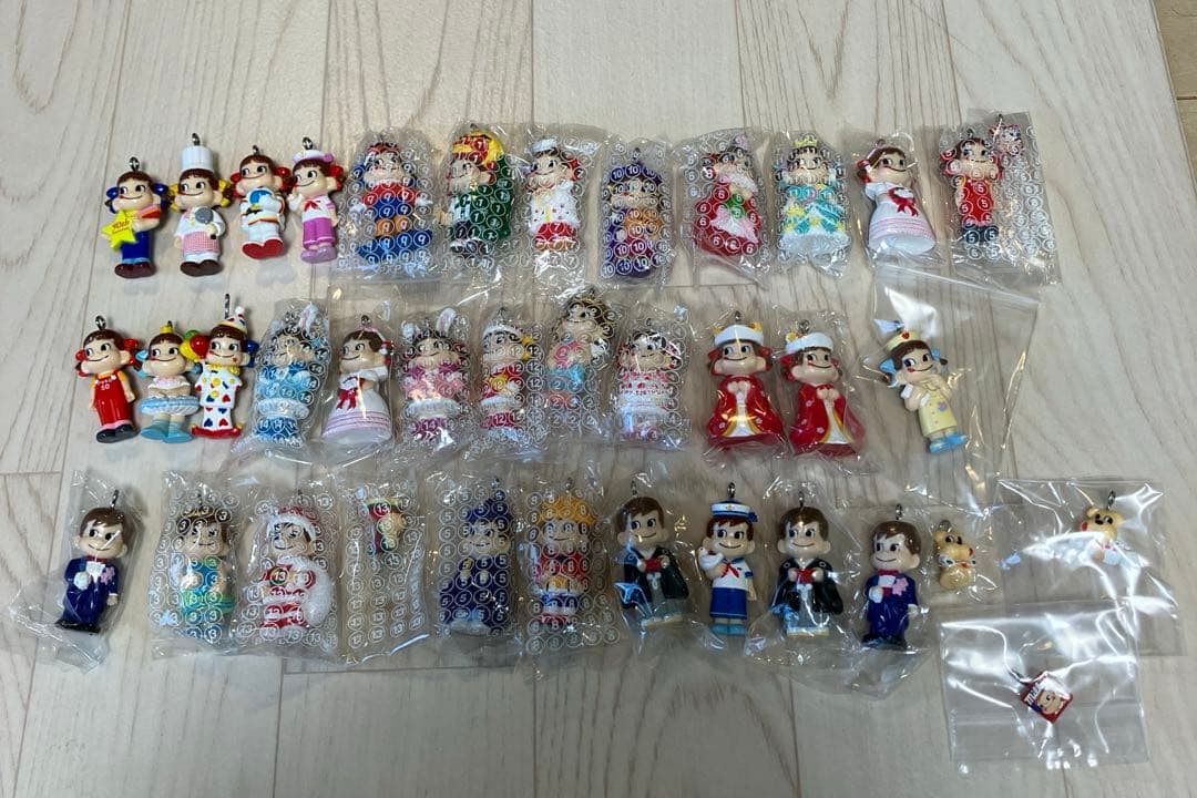 セット　ペコちゃん　ぽこちゃん　50周年　フィギュア　人形　缶　カン　不二家