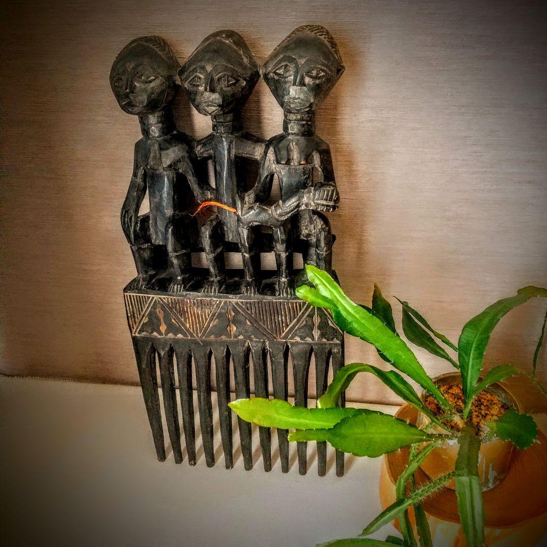 西アフリカ アシャンティ族　櫛　壁掛 Old African Trivalart