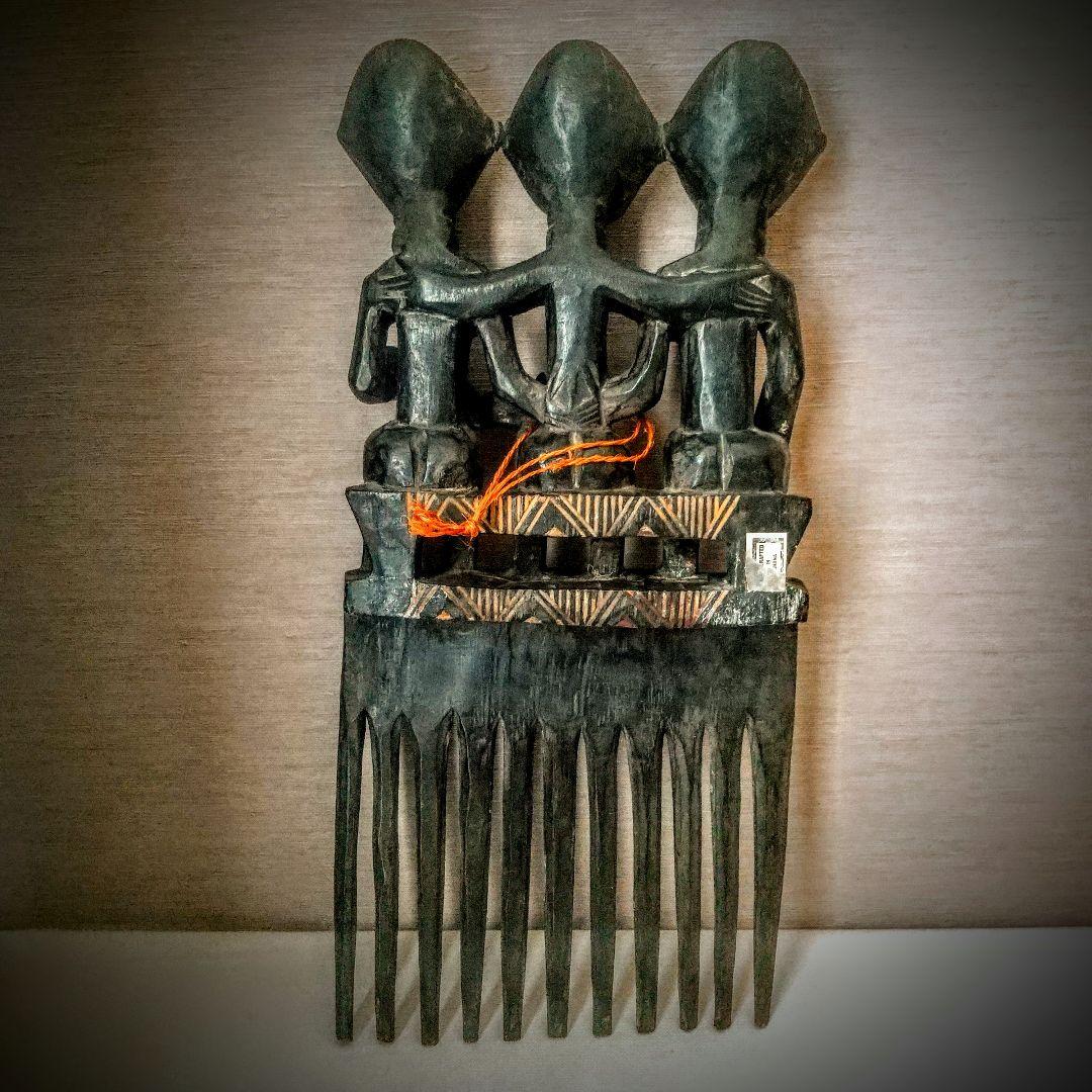 西アフリカ アシャンティ族　櫛　壁掛 Old African Trivalart