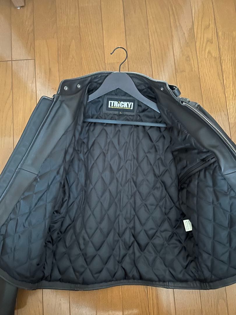 トリッキー TRICKY レザー シングルライダースジャケット ダークブラウン