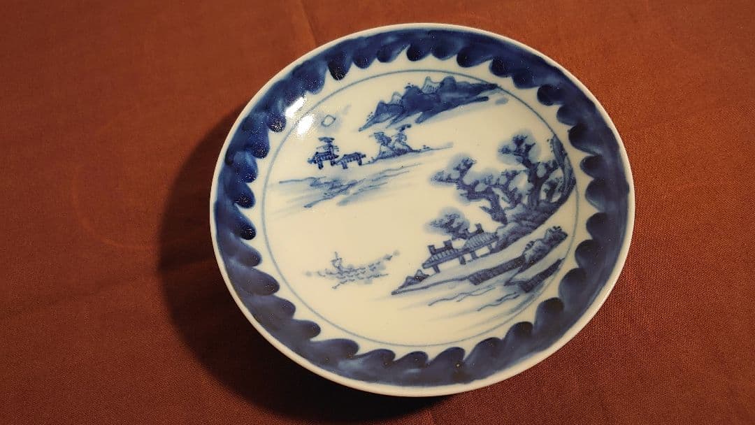 李朝　古染付　白磁　古玩　アンティーク李朝　菓子皿　豆皿　鑑賞陶器　１客
