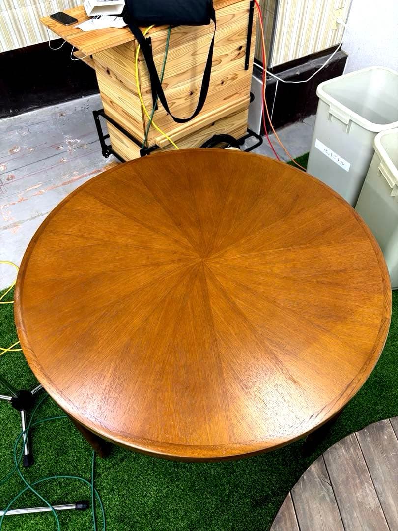 天然木　ヒッコリー　円形　テーブル