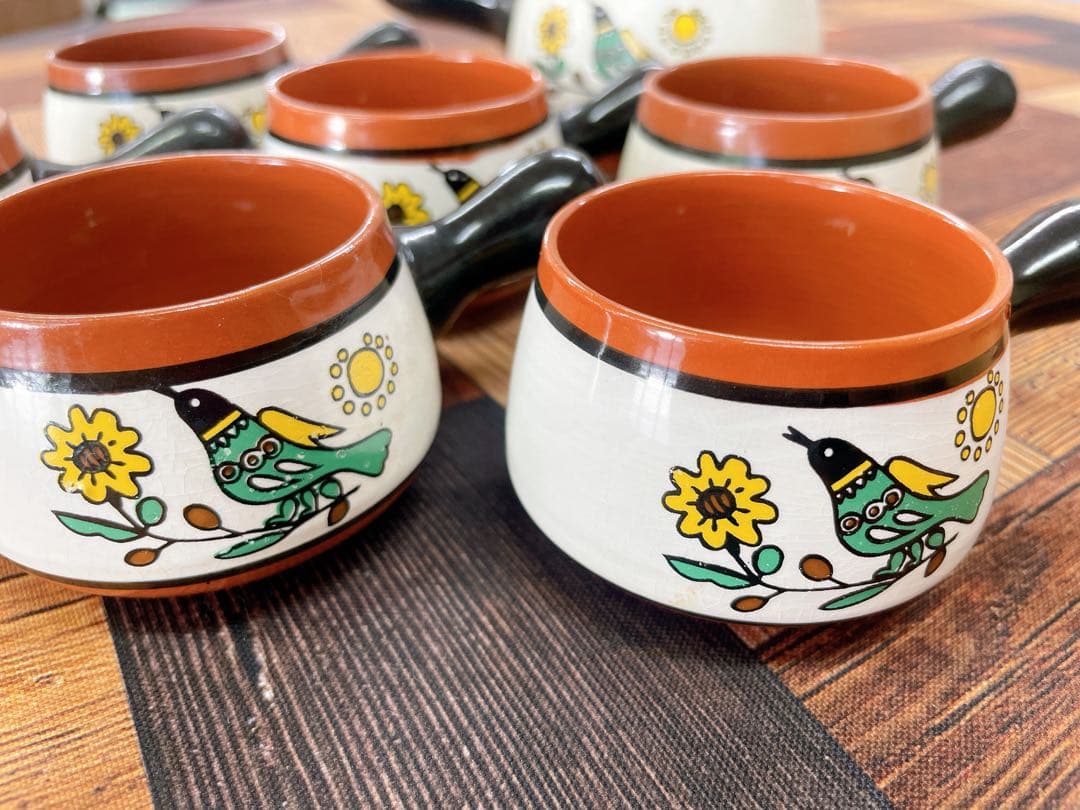 デミタスカップ　ペルー調　カップ6個急須セット