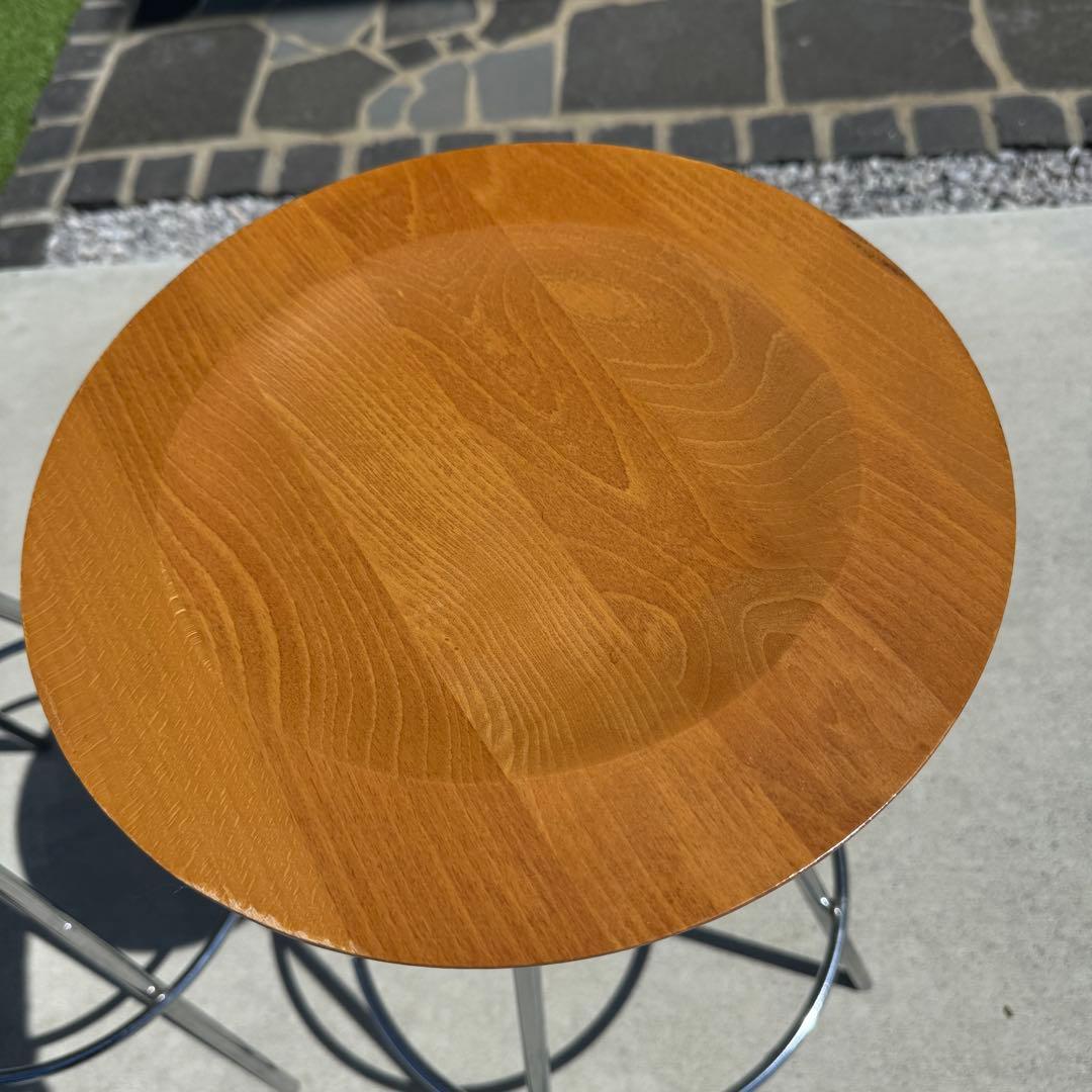 ACTUS　スツール　2脚セット　木製　円形座面　カウンターチェア