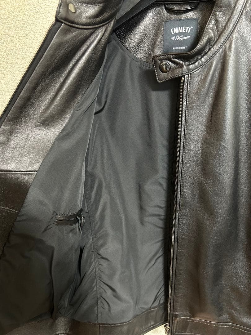 【poarachan】EMMETI ラムレザーシングルジャケット黒JURI
