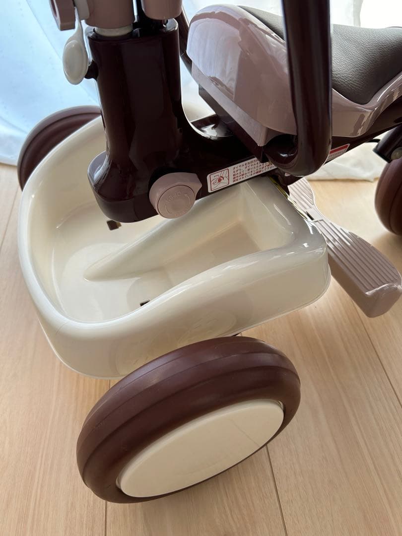 【美品】iimo 三輪車 折りたたみ コンフォートブラウン くすみピンク