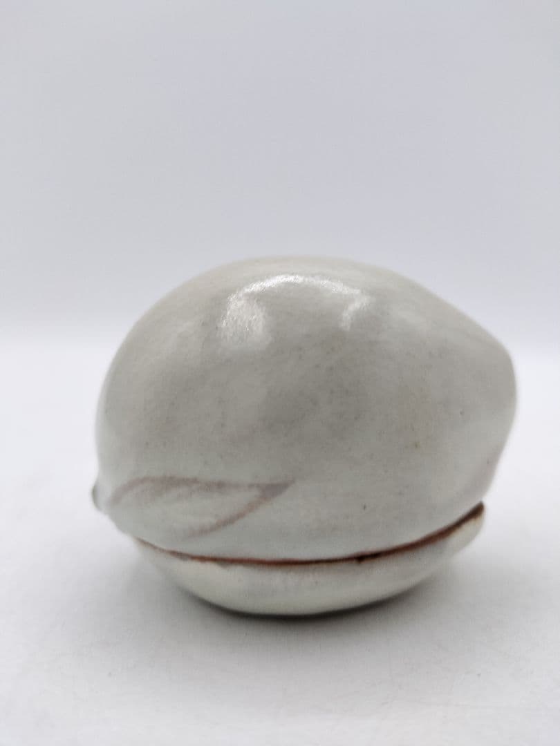 c802【新品・未使用】香合 萩焼 桃 宮田豊 木箱 茶道具