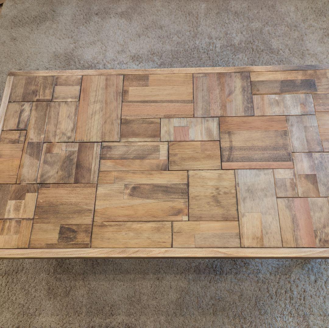 テテ　ローテーブル　サイドテーブル　✨木製テーブル　ハンドメイド　アイアン