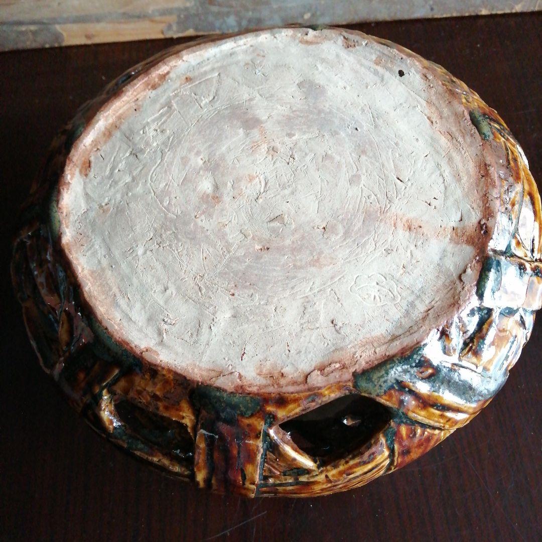 常滑焼　沢田宗山　透籠花瓶　23cm　明治～昭和初期